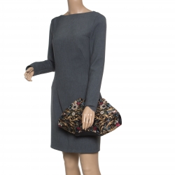 Pre Owned Alexander McQueen Multicolor Printed Fabric Medium De Manta Clutch