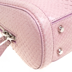 Alexander McQueen Bubble Gum Pink Python Heroine Top Handle Bag