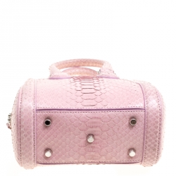 Alexander McQueen Bubble Gum Pink Python Heroine Top Handle Bag