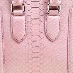 Alexander McQueen Bubble Gum Pink Python Heroine Top Handle Bag