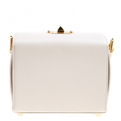 Pre Owned Alexander McQueen Off White Leather Box 19 Shoulder Bag