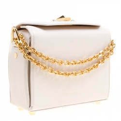 Pre Owned Alexander McQueen Off White Leather Box 19 Shoulder Bag