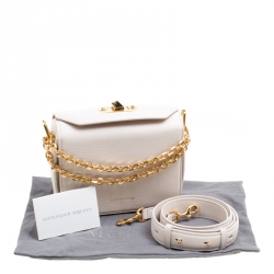 Pre Owned Alexander McQueen Off White Leather Box 19 Shoulder Bag