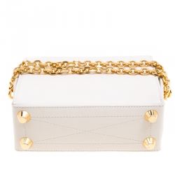 Pre Owned Alexander McQueen Off White Leather Box 19 Shoulder Bag