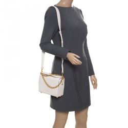 Pre Owned Alexander McQueen Off White Leather Box 19 Shoulder Bag