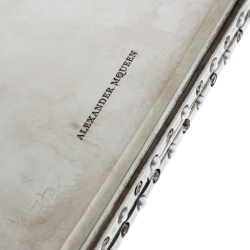 Pre Owned Alexander McQueen Silver Metal Small Ottone Jewelled Clutch