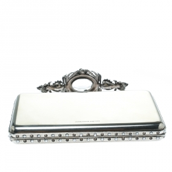 Pre Owned Alexander McQueen Silver Metal Small Ottone Jewelled Clutch