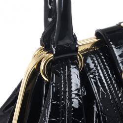 Pre Owned Alexander McQueen Black Patent Elvie Leather Bag
