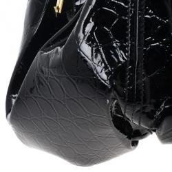 Pre Owned Alexander McQueen Black Patent Elvie Leather Bag