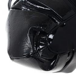 Pre Owned Alexander McQueen Black Patent Elvie Leather Bag