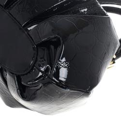 Pre Owned Alexander McQueen Black Patent Elvie Leather Bag