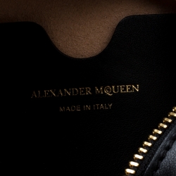 Pre Owned Alexander McQueen Black Leather Eyelet and Stud Camera Crossbody Bag