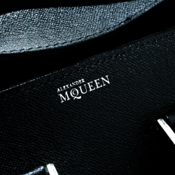 Pre Owned Alexander McQueen Black Leather Mini Heroine Bag