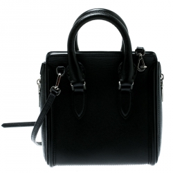 Pre Owned Alexander McQueen Black Leather Mini Heroine Bag