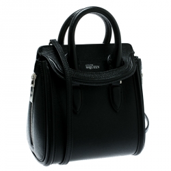 Pre Owned Alexander McQueen Black Leather Mini Heroine Bag
