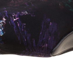 Pre Owned Alexander McQueen Black Printed Satin Small De Manta Clutch