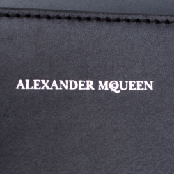 Pre Owned Alexander McQueen Black Leather Jeweled Shoulder Bag