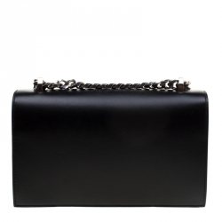 Pre Owned Alexander McQueen Black Leather Jeweled Shoulder Bag