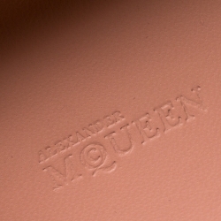 Pre Owned Alexander McQueen Peach Python Crystal Skull Clutch