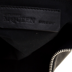 Pre Owned Alexander McQueen Black Leather Medium Lace Up Faithful De Manta Clutch