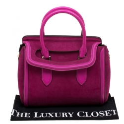Alexander McQueen Pink Suede and Leather Heroine Tote