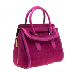 Alexander McQueen Pink Suede and Leather Heroine Tote
