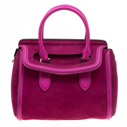 Alexander McQueen Pink Textured Leather Mini Heroine Bag