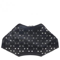 مملوكة مسبقًا Alexander McQueen Black Optical Stud Demanta Clutch