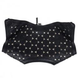 مملوكة مسبقًا Alexander McQueen Black Optical Stud Demanta Clutch