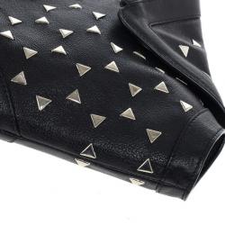 مملوكة مسبقًا Alexander McQueen Black Optical Stud Demanta Clutch