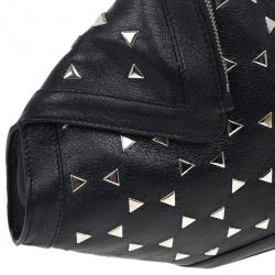 مملوكة مسبقًا Alexander McQueen Black Optical Stud Demanta Clutch