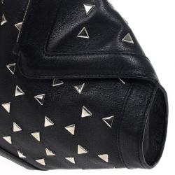 مملوكة مسبقًا Alexander McQueen Black Optical Stud Demanta Clutch