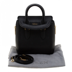 Pre Owned Alexander McQueen Black Leather Mini Heroine Bag