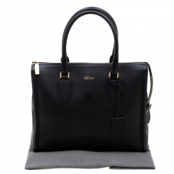 Pre Owned Alexander McQueen Black Leather Heroine Open Tote
