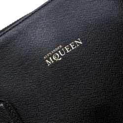 Pre Owned Alexander McQueen Black Leather Heroine Open Tote