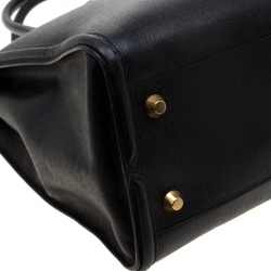 Pre Owned Alexander McQueen Black Leather Heroine Open Tote