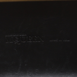 Pre Owned Alexander McQueen Black Satin Bird And Apple Knuckle Clutch