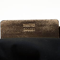 Pre Owned Alexander McQueen Gold Metallic Leather Medium De Manta Clutch