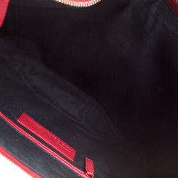 Alexander McQueen Red Leather Medium De Manta Clutch