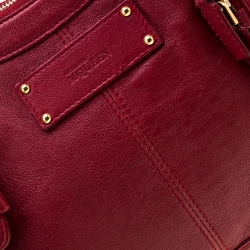 Alexander McQueen Red Leather Medium De Manta Clutch