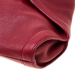 Alexander McQueen Red Leather Medium De Manta Clutch