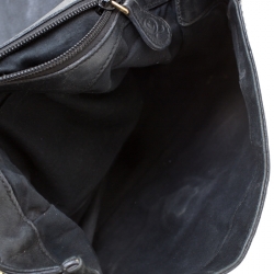 Pre Owned Alexander McQueen Black Croc Embossed Leather Flap Chain Shoulder Bag