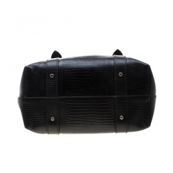 Pre Owned Alexander Mcqueen Black Textured Leather Tote