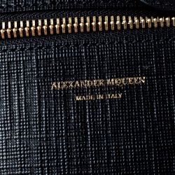 Pre Owned Alexander McQueen Black Leather Large Shopper Tote