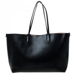 Pre Owned Alexander McQueen Black Leather Large Shopper Tote