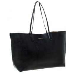 Pre Owned Alexander McQueen Black Leather Large Shopper Tote