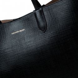 Pre Owned Alexander McQueen Black Leather Large Shopper Tote