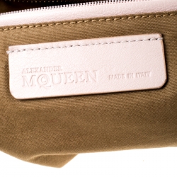 Pre Owned Alexander McQueen Blush Pink Leather Medium Skull De Manta Clutch