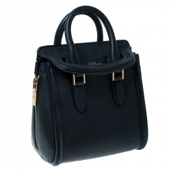 Pre Owned Alexander McQueen Black Leather Mini Heroine Bag