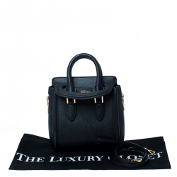 Pre Owned Alexander McQueen Black Leather Mini Heroine Bag